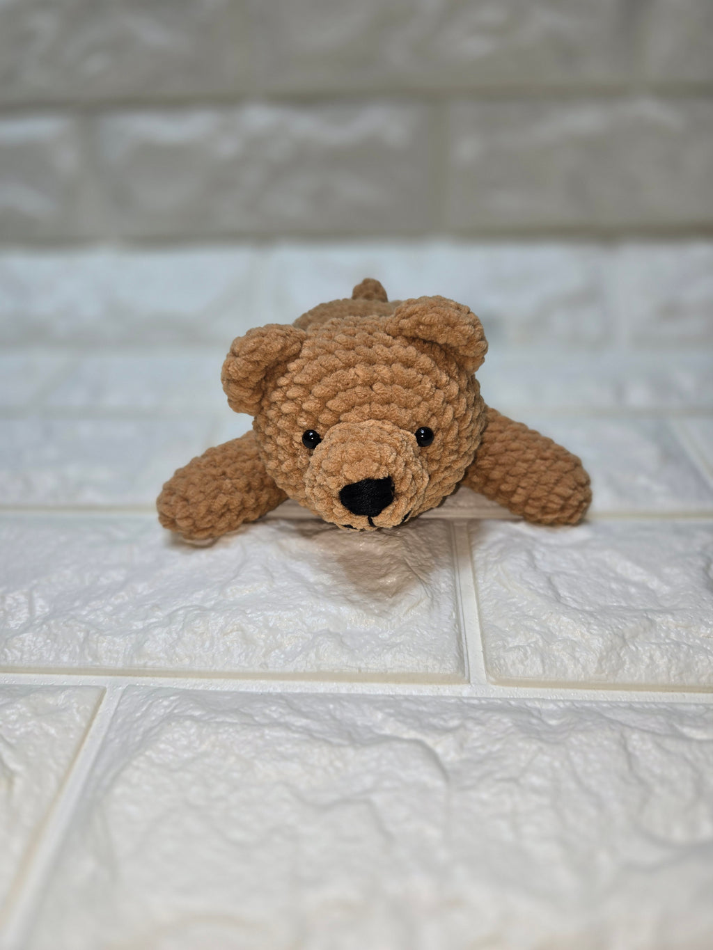 Crochet laying bear pattern
