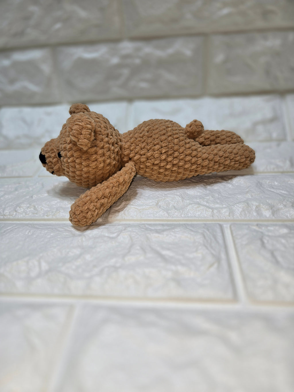 Crochet laying bear pattern
