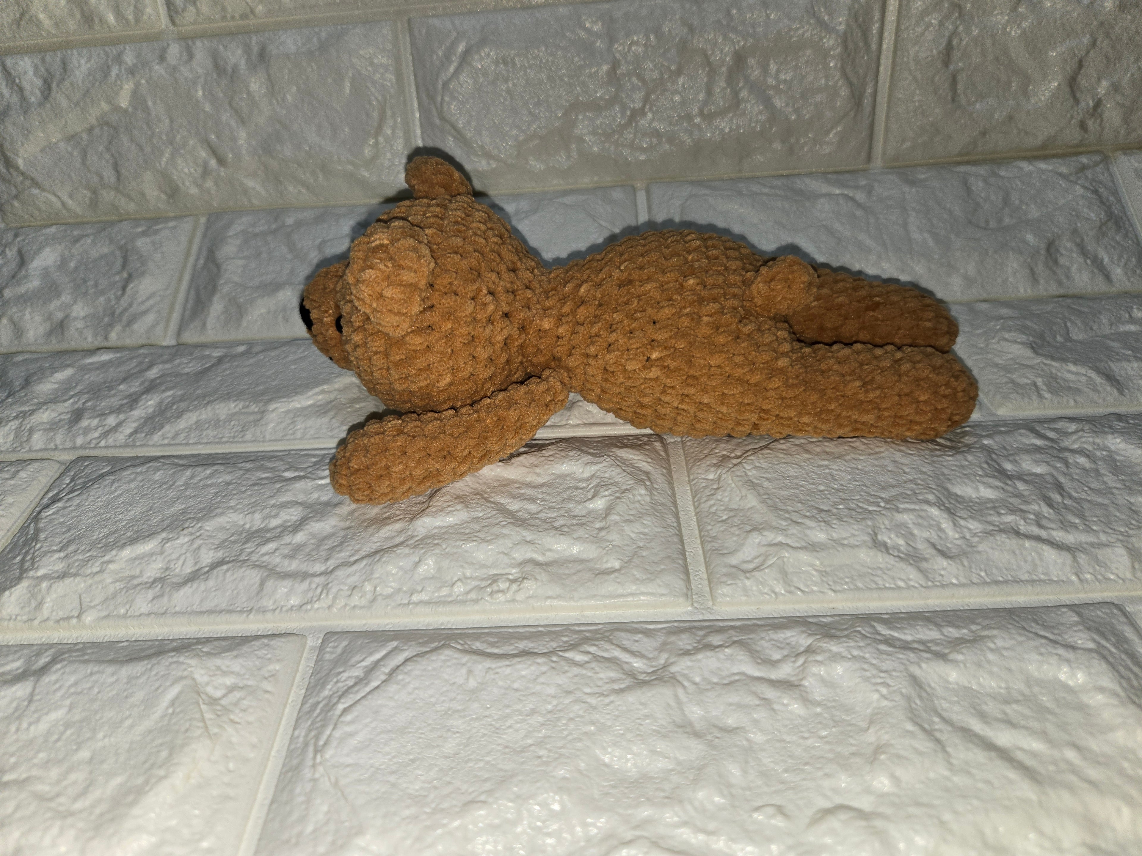 Crochet laying bear pattern
