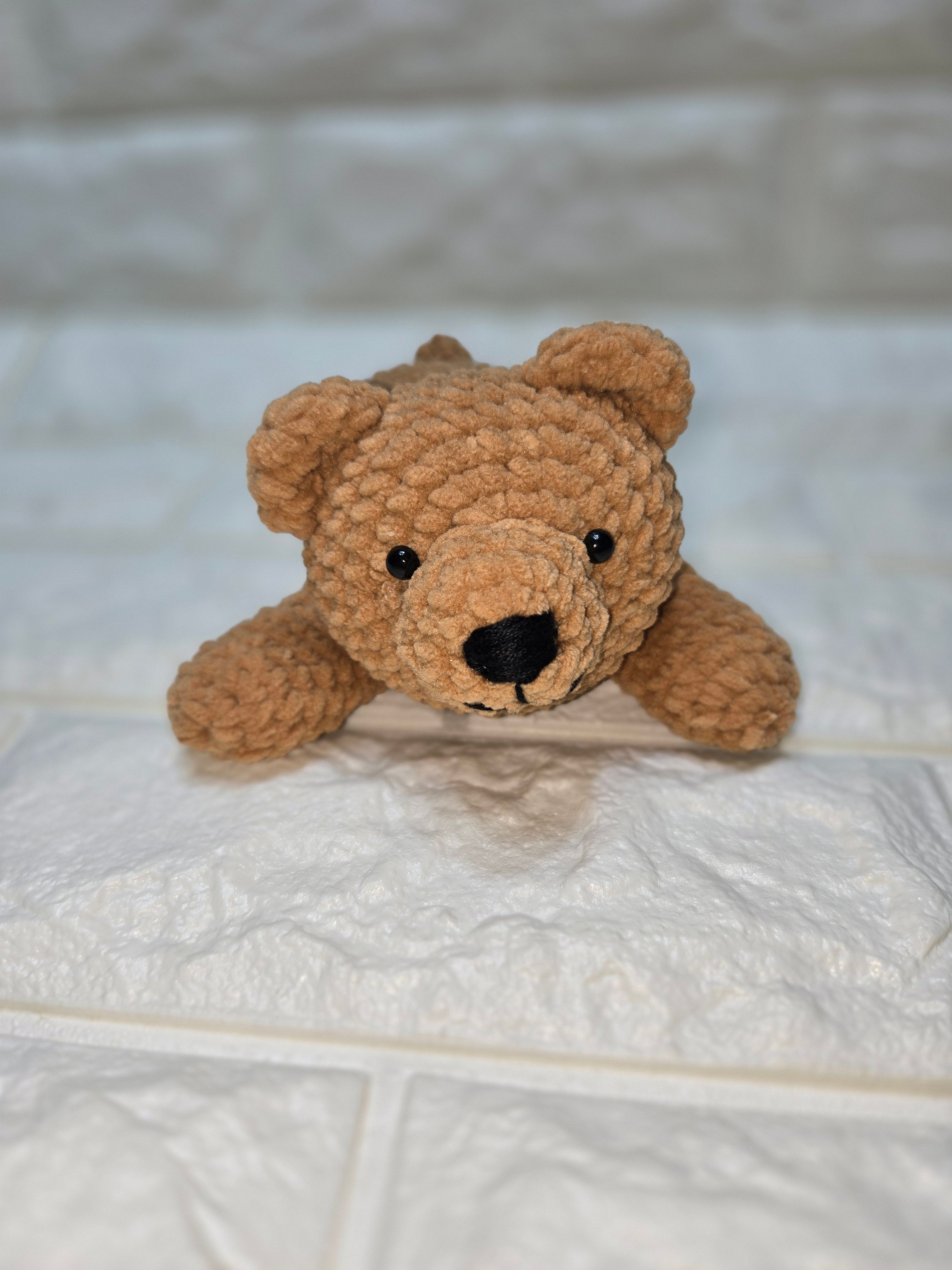 Crochet laying bear pattern