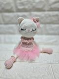 Handmade Crochet Cat Ballerina Doll