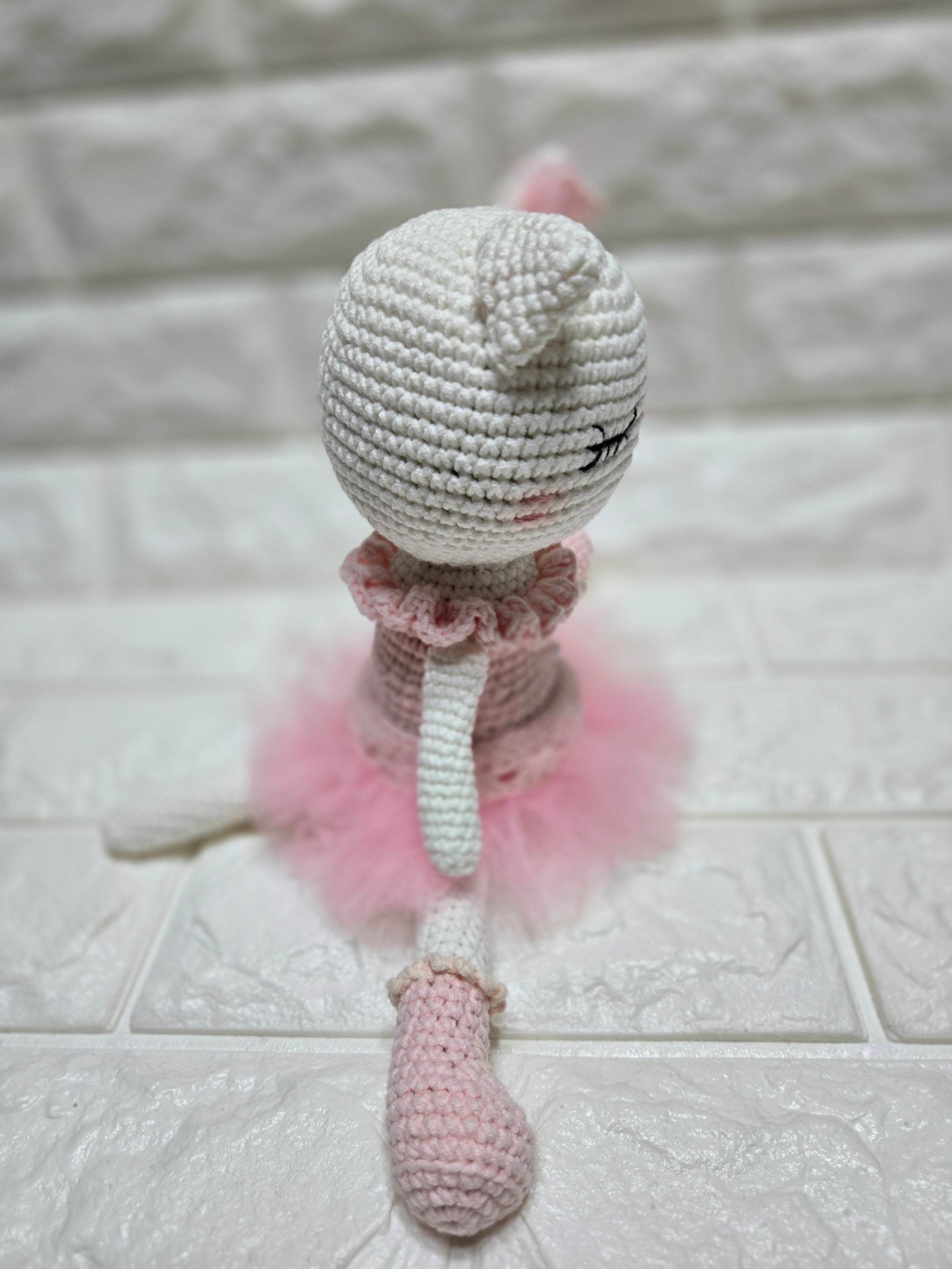 Handmade Crochet Cat Ballerina Doll